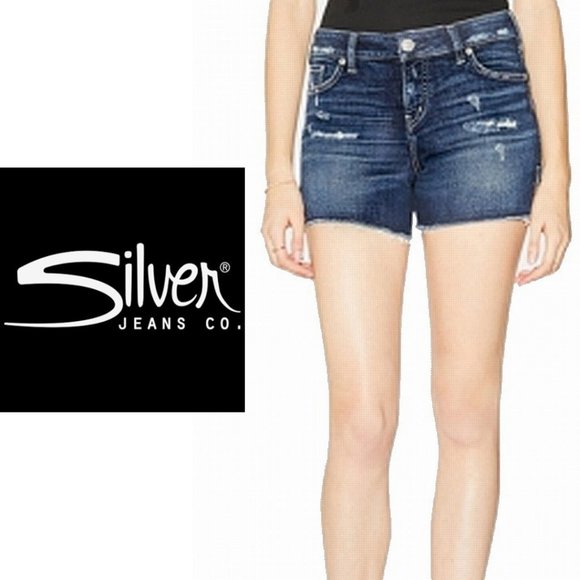 Silver Suki Surplus Jean Shorts - Size 25 - Picture 1 of 8